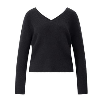 Roberto Collina Truien & Vesten, Dames, Zwart, S, Kasjmier, V-hals Truien