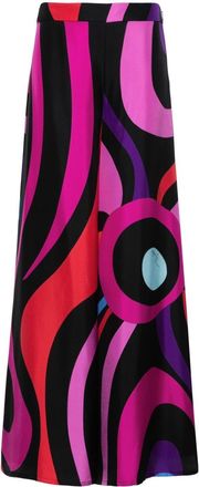 Pucci Marmo-print silk palazzo pants - women - Silk - 40 - Black