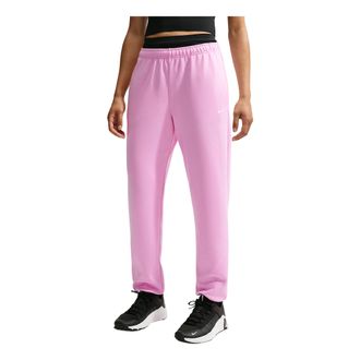 Nike (WMNS) Nike Studio Fleece Sport Dri-FIT Mid-Rise Pants Pink Rise White IO0435-621