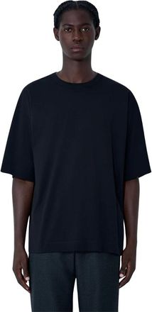 Dries Van Noten Tops, Heren, Zwart, S, Katoen, Katoenen Jersey Crewneck T-shirt