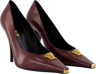 Versace Womens T.105 Pump Burgundy Calfskin