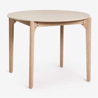 Sklum Mesa De Comedor Redonda &Oslash;100 Cm En Cemento Y Madera De Acacia Xajul Sklum