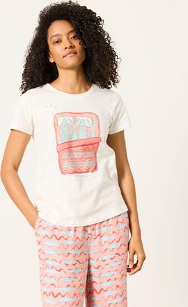 Fat Face FatFace Natalie Ivory Sardines Jersey Pyjama Tee