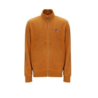 Fila Nero Velour Track Top Jacket, Pumpkin Spice Orange, Full-Zip Athletic Sportswear (UK, Alpha, L, Regular, Regular, Pumpkin Spice)