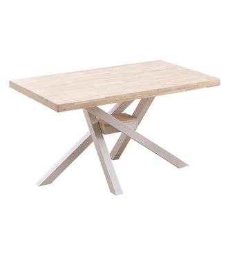 Home Heavenly Mesa roble 140x80 cm pata central cruzada color blanco