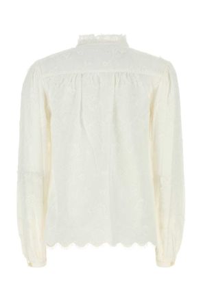 Michael Kors Womens White Cotton Blouse Exterior: Maglie Sweater