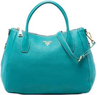 Prada Pre-owned Handbags, female, Blue, Size: ONE SIZE Pre-owned Satchel
