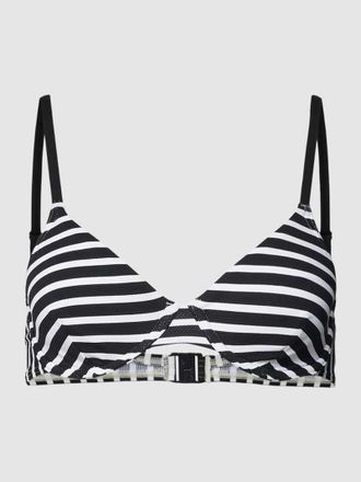 Esprit Bikini-Oberteil mit Streifenmuster Modell RCS pad. bra in Black, Größe 36B