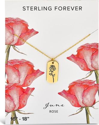 Sterling Forever Birth Flower Pendant