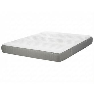 Beliani Beliani - Colch&oacute;n De Espuma Viscoel&aacute;stica Duro Con Funda Extra&iacute;ble De Poli&eacute;ster Blanco Y Gris 180 X 200 Cm Fancy