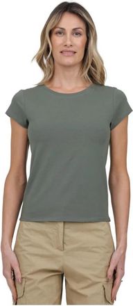 Alpha Studio Jersey ronde hals t-shirt - Dames - T-shirts - Groen - M - Tops