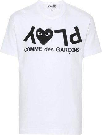 Comme Des Gar&ccedil;ons Witte T-shirts en Polos met Hartmotief - Heren - T-shirts - Wit - M - Katoen - Tops