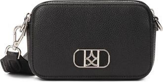Kazar Zwarte leren handtas met twee banden - Dames - Schoudertassen - Zwart - ONE Size - Leer - Tassen