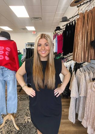 THML Clothing Sleeveless Solid Mini Dress In Black