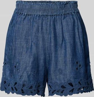 0039 Italy 0039 Italy Shorts aus Lyocell-Leinen-Mix Modell BRENDA FANCY in Jeansblau, Gr&ouml;&szlig;e XL