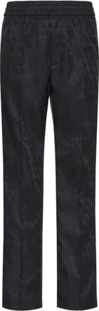 Valentino Garavani Zwarte Nylon Iconographe Jacquard Broek - Heren - Straight fit broeken - Zwart - XL - Nylon - Broeken