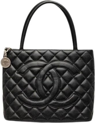 Chanel Pre-owned Medallion Tote Bag - Dames - Vintage Handtas - Zwart - ONE Size - Leer - Vintage
