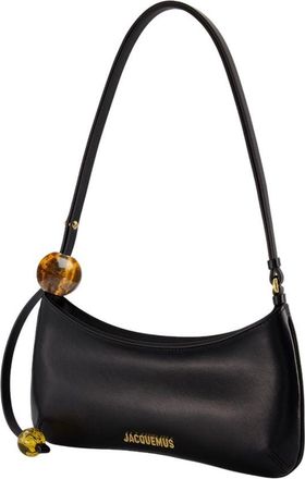 Jacquemus Womens Le Bisou Perle - Jacquemus Leather Black Cowhide Bags Shoulder-Hobo-Bags