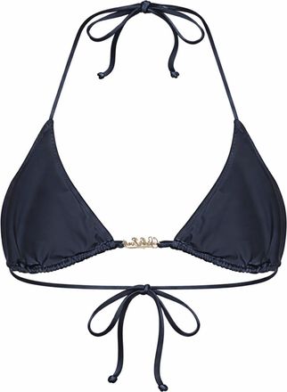 MC2 Saint Barth Womens Triangle Bikini Top Leah Plate Blue Lycra Polyamide Swimwear Sea Clothing