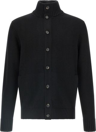 Zanone Black Wool Cardigan