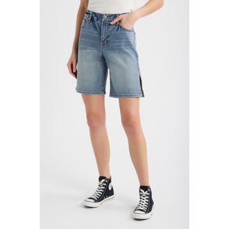 1822 Denim High Waist Mid Thigh Denim Shorts in Olly at Nordstrom, Size 24