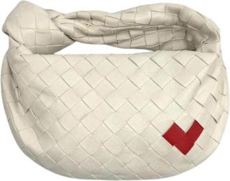 Bottega Veneta Pre-owned Mini Jodie Lederen Handtas - Dames - Vintage Schoudertas - Beige - ONE Size - Leer - Vintage