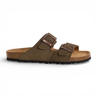 Tamaris Mens Olive Green Leather Slip-On Footbed Slipper Sandals