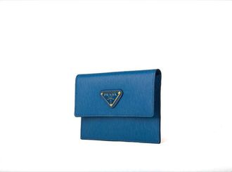 Prada Womens Wallet Cobalto Saffiano Leather Bags