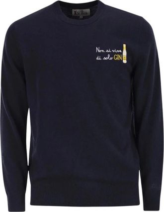 MC2 Saint Barth Ronde hals gebreid - Heren - Ronde hals truien - Blauw - ONE Size - Wol - Truien & Vesten