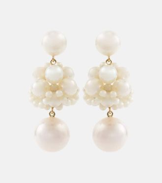 Sophie Bille Brahe Dora Perle 14kt gold drop earrings with pearls
