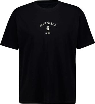 Maison Margiela Logo Katoenen T-shirt - Heren - T-shirts - Zwart - XL - Katoen - Tops