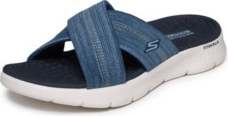 Skechers Womens Go Walk Flex Sandal Impressed Sandals/Thong Sandals, Navy Textile, 4 UK