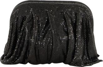 Benedetta Bruzziches Venus La Petite Crystal Clutch - Dames - Clutches - Zwart - ONE Size - Satijn - Tassen