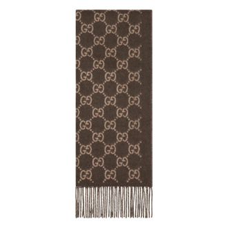 Gucci GG Cashmere Sjaal - Heren - Accessoires - Bruin - Maat: ONE Size Kasjmier