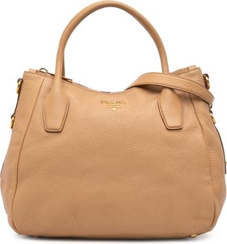 Prada Pre-owned Womens Galleria Tote Leather Handbag - Tan - One Size