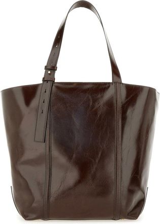 Golden Goose Womens Tote Bag Dark Brown Leather Shoulder