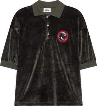 GCDS Kittho Patch Cropped Polo - Dames - Polos - Groen - M - Polyester - Tops