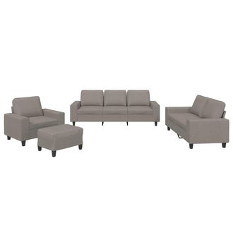 vidaXL Set Di Divani 4 Pz Tortora In Tessuto - Vidaxl