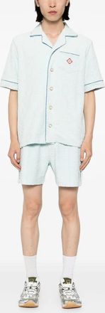 Casablanca Mens Towelling Short - Light Blue Cotton - Size Medium