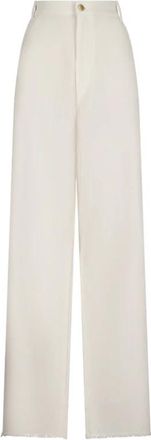 Darkpark Lisa Scarf Adorned Loose Fit Carpenter Tencel Denim - Dames - Wijde Broeken - Wit - W30 - Denim - Broeken