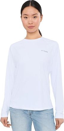 Columbia Pfg Solar Stream Ii Long Sleeve Womens Clothing White : 2XL, Elastane/Polyester