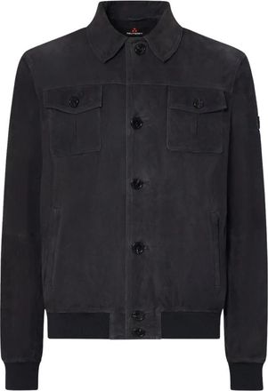 Peuterey Giacca in suede - Heren - Zomerjassen - Blauw - M - Su&egrave;de - Jassen