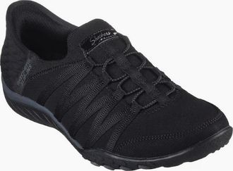 Skechers Womens Skechers Slip-ins Relaxed Fit: Breathe-Easy - Roll-With-Me 100593 Black - Size: 8
