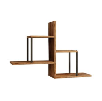 Mobili Rebecca Estanter&iacute;a de pared con 4 baldas, marr&oacute;n y gris oscuro