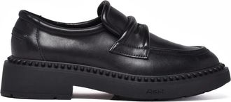 Ash Black Platform Leather Loafers