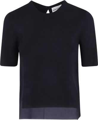 Semicouture Kitty 3/4 Mouw Trui - Dames - Ronde hals truien - Zwart - XL - Truien & Vesten