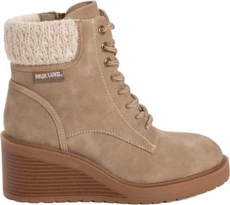 Muk Luks Womens Sky Solange Wedge Boots In Taupe