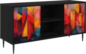 vidaXL Mueble De Tv Heesch 102 X 33 X 51 Cm Roble Negro Vidaxl