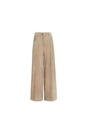 Brunello Cucinelli Suede maxi trousers in Beige at Nordstrom, Size 38 It