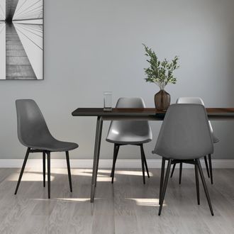 vidaXL Sillas De Comedor 4 Unidades Gris Pp Vidaxl